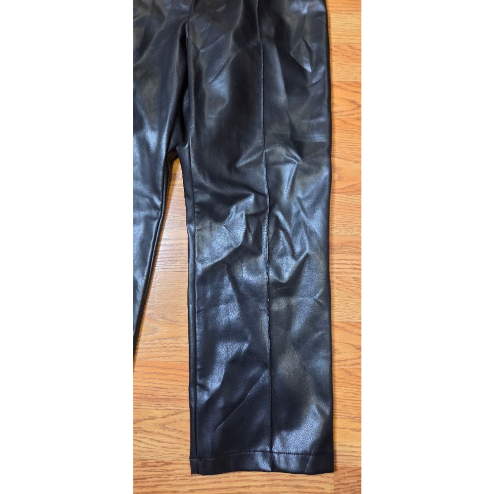 H&M Black Faux Leather Trousers Size 6 - Picture 3 of 10